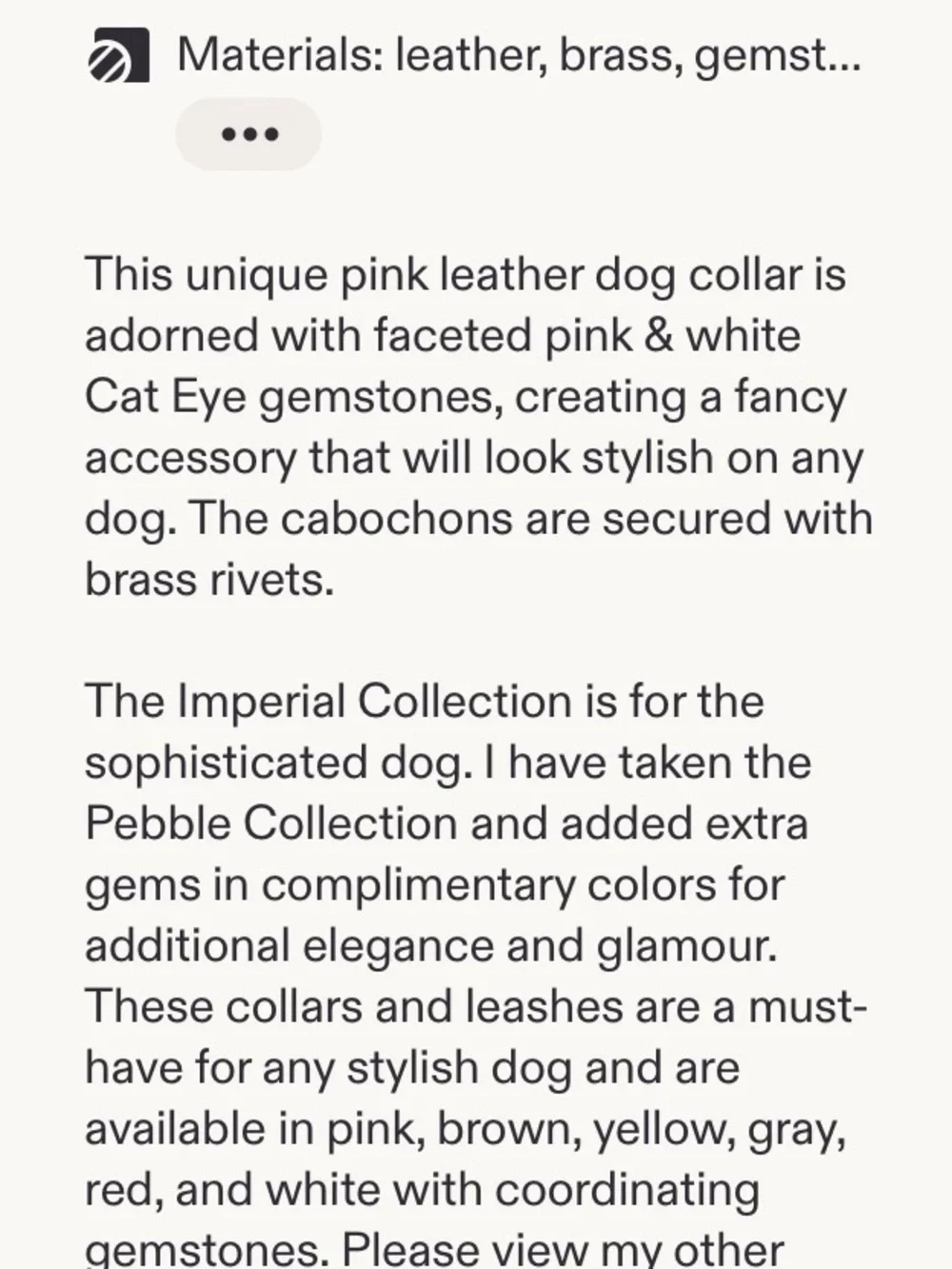 Pink Leather Gems Collar with Genuine Gemstones Crystals Jewels Brass Hardware